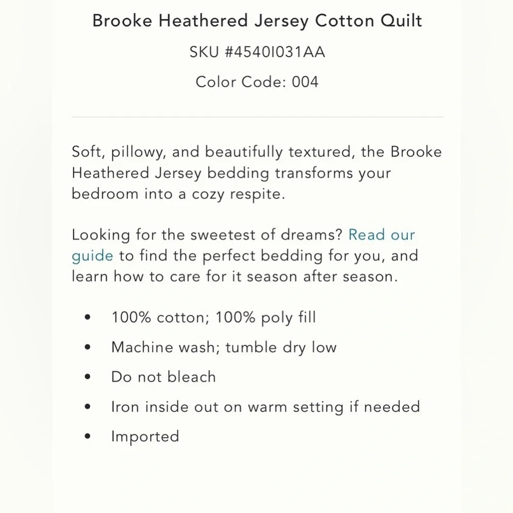 Anthropologie Brooke Heathered Jersey Cotton Quilt Size Cal King NWT